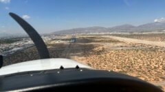 POV of a cessna aicraft landing in a runway in El Paso, Texas