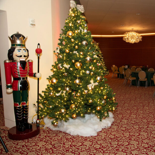 Decorations at the annual alumni holiday party.