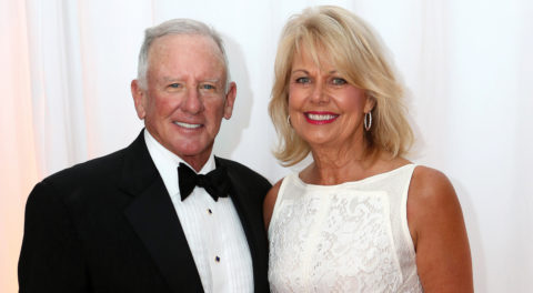 Richard and Barbara Schmidt pose at Christine Lynn's 70th birthday party