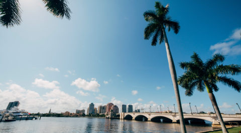 A view of the skyline in West Palm Beach, Florida
