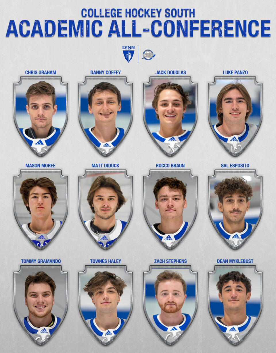 Twelve players from Lynn's Club Ice Hockey team named as Academic All-Conference.