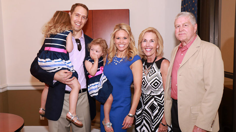 Lisa Gangel Kerney with her husband, children and parents.