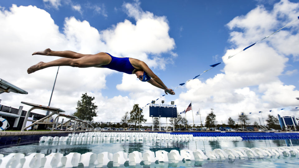 Catalina Berraud-Galea dives into the McCusker Pool