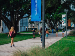 Students walk through Lynn campus.