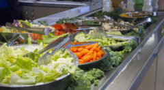 Salad bar in the Elmore Dining Commons.