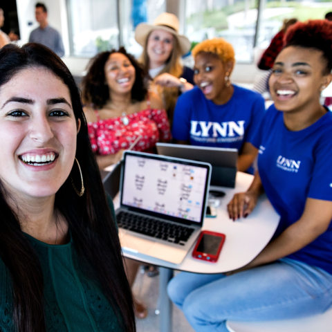 Lynn University students hang out at Perper Residence Hall