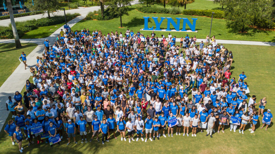 First-year students gather in Christine's Park.